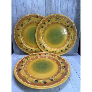 Red Cedar by Garden Ridge Dinner Plates Yellow Green 10.50'' - Set Of 3